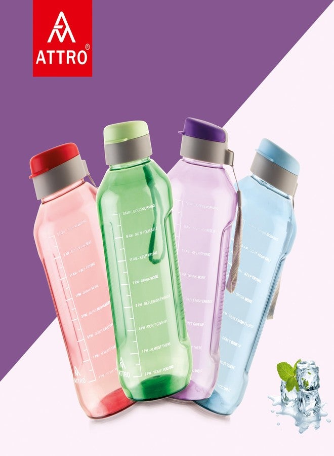 ATTRO Ultra Pro Motivational 1.5-Liter BPA-Free Water Bottle with Leak-Proof Flip-Top Cap, Nylon Strap and Stylish Color for Daily Hydration- Violet - Image 3